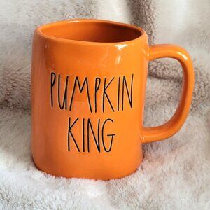 Rae Dunn By Magenta PUMPKIN KING Orange Ceramic Coffee Tea Mug Halloween NWOT